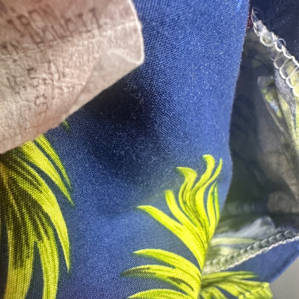 Aloha Republic Hawaiian  Shirt Men S Blue Motorcycle Palm Tree Tropical - Picture 4 of 8